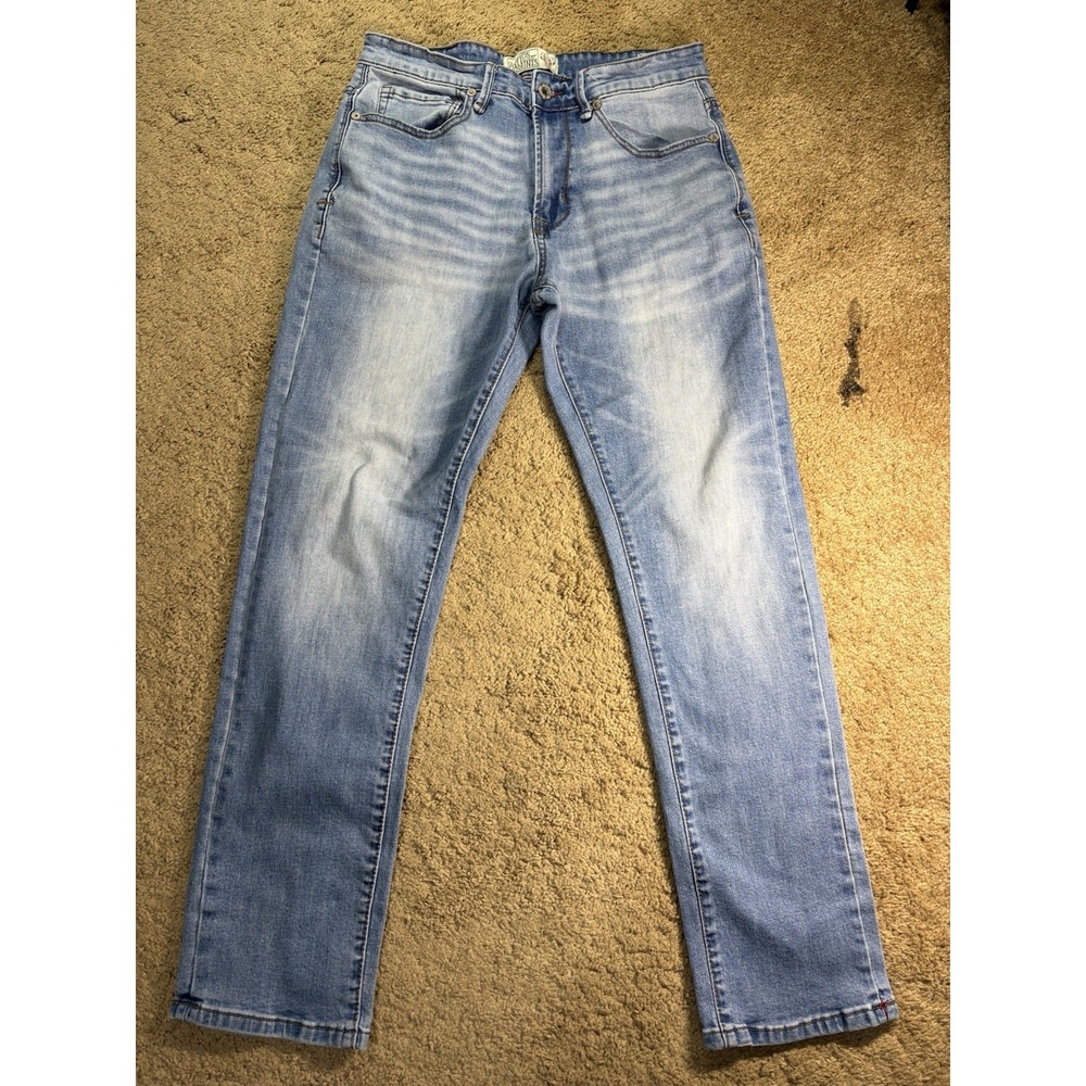 Nation of Saints Jeans Men 32x30 Slim Stretch Blue Straight Leg Low Rise Preppy